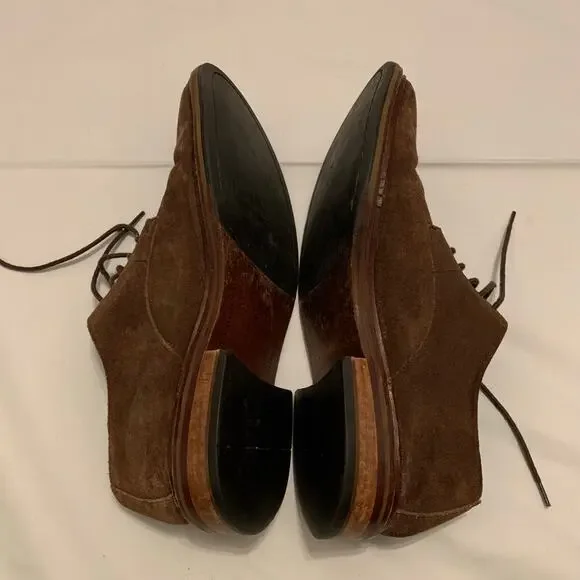 Cole Haan Suede Leather Derby Shoes Oxford Brown lace up Men Sz 10 - Picture 6 of 10